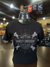 Load image into Gallery viewer, Ladies Web n' Bones Tee
